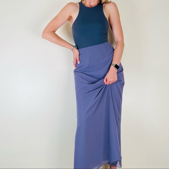 Alfred Angelo Full length lined A-line lilac pastel maxiskirt - Picture 4 of 7